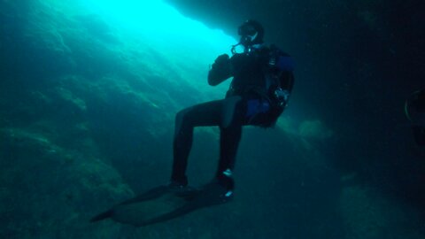 Cave Diving in Croatia's Adriatic Sea (POV Scuba)