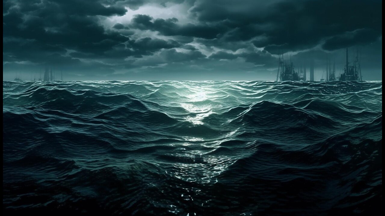 🌊 Black Ocean Night Ambience | Soothing Sleep Sound Loop 🔥