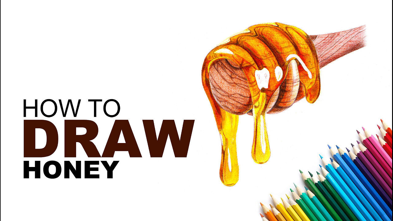 How To Draw Honey Using Cheap Colour Pencils.