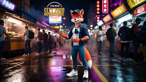 City Food Adventure 🍜☕ | Street Eats, Coffee & Neon Nights with Tiko Bhai