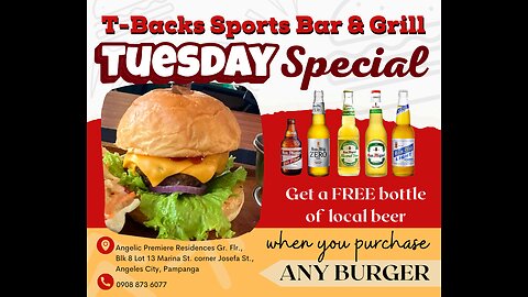 T-Backs Sports Bar and Grill Sports Schedule and free beer/soda for Tuesday May 06, 2025