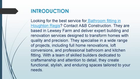 Best service for Bathroom Fitting in Houghton Regis
