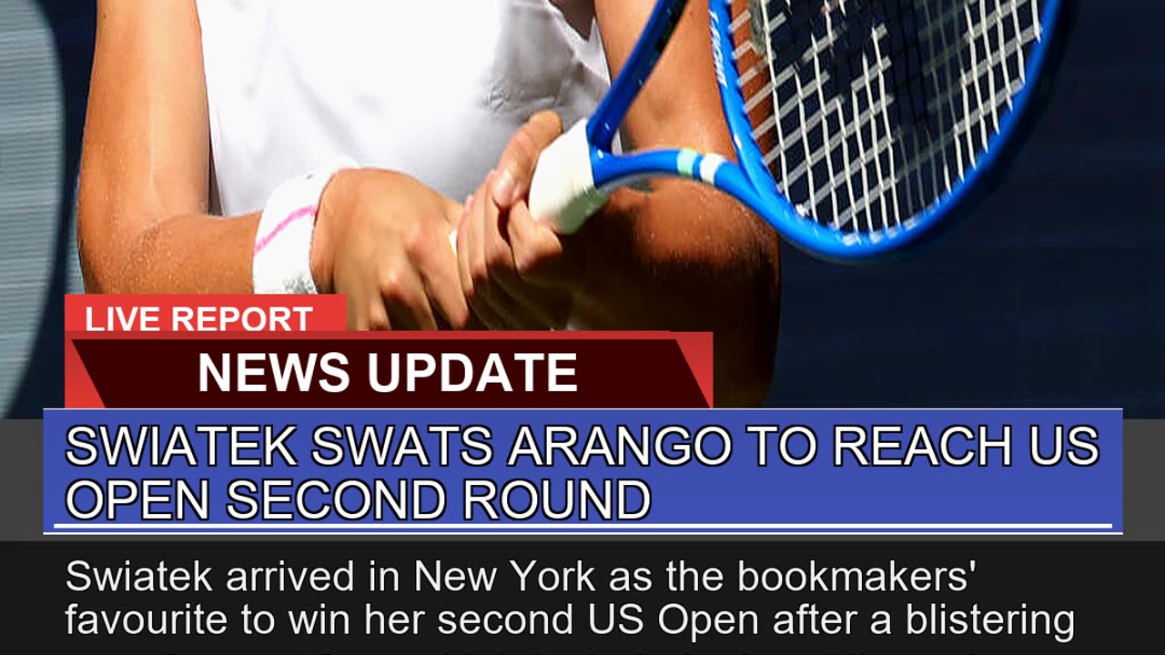 Swiatek Swats Arango to Reach US Open Second Round