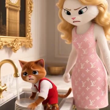 😱Why does the stepmother treat the kitten this way?#fyp #aicat #aicats #kitten #cat