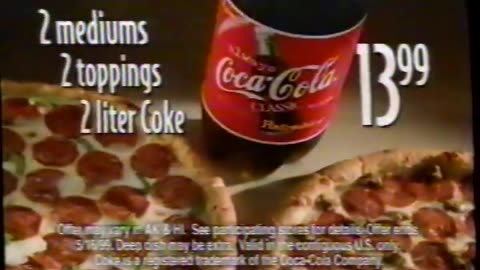 Domino's Pizza 14 Dollar Special Food Ad - 1999