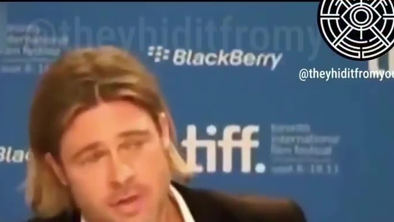 Brad Pitt announcing his allegiance to satanism