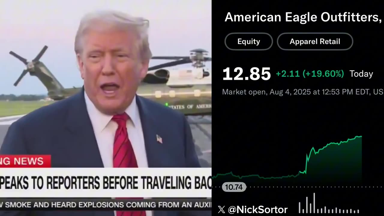 American Eagle stock is up a WHOPPING 20% today after President Trump’s