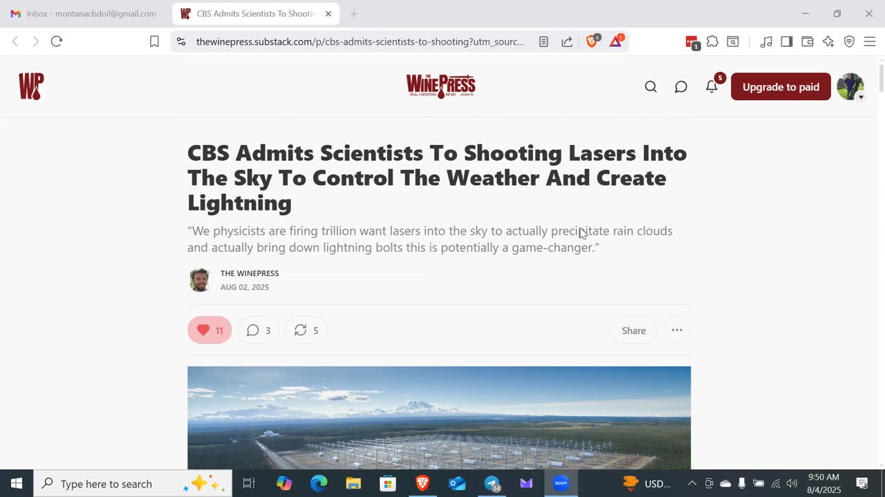 CBS Admits Shooting Lasers Into The Sky To Control The Weather And Create Lightning