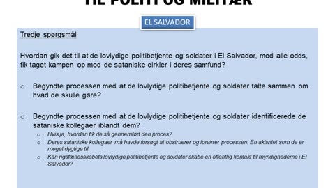 Truslen Indefra - Første spørgsmål til Politi og Militær