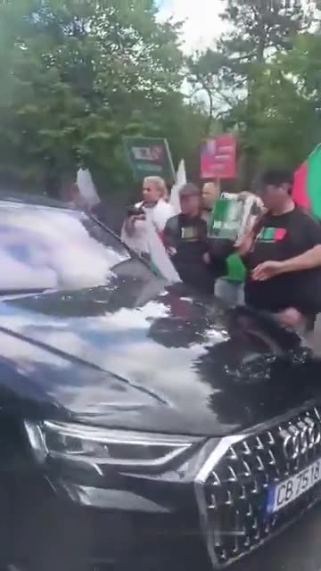 von der Leyen Blocked by Protesters During Visit to Arms Plant in Sopot, Bulgaria