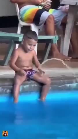 Just having a good time at the old swimming pool