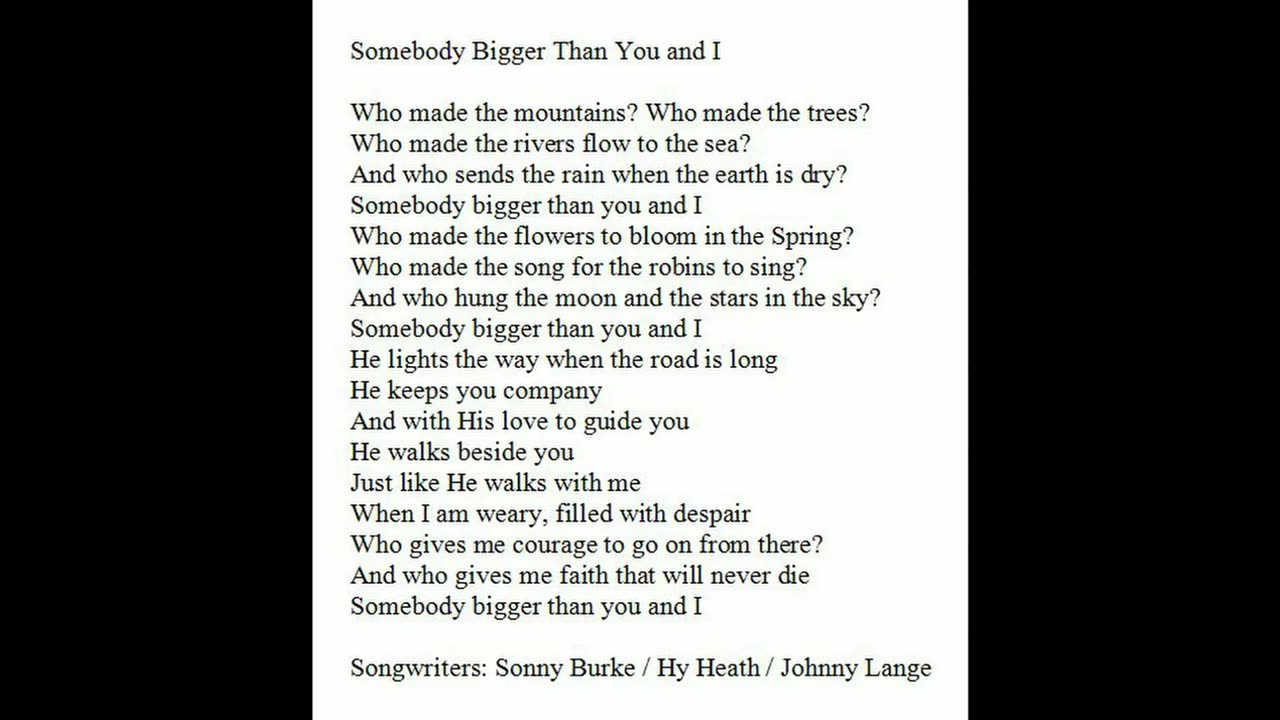 Before 2005 SOMEBODY BIGGER THAN YOU AND I by SRM