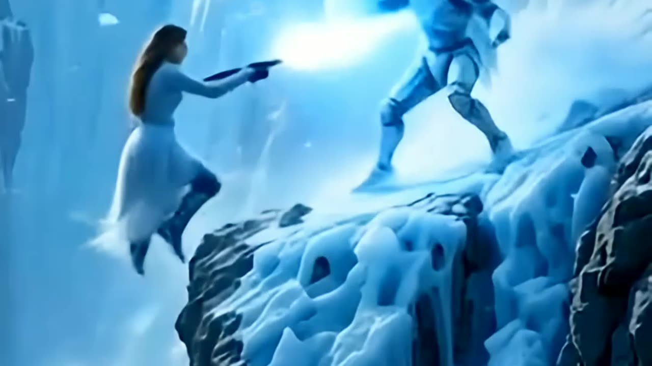 Ai girl vs ai ice monster fight
