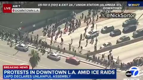 LA Protests. Anti-ICE rioters have now taken over the 101 freeway in Los Angeles