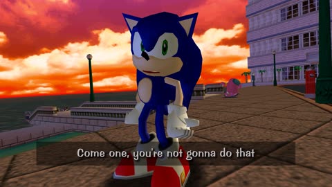 Knuckles Runs over Sonic