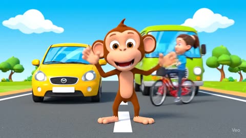 cheeky monkey on the road