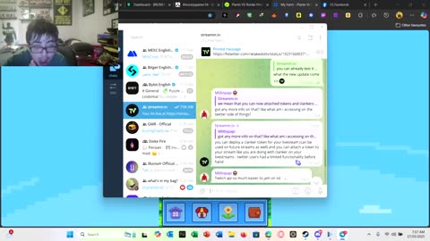 come watch me stuff like blockchain stuff or playing video games or stuff