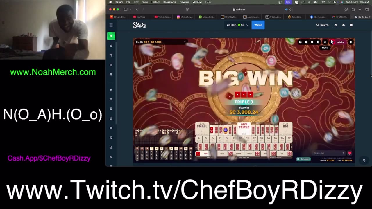 Chef Boy R Dizzy VLOG: $3,808.24 💵 🤟 #Gambling 🎲🎲🎲 #ChefBoyRDizzyNoahEvanston 🤟