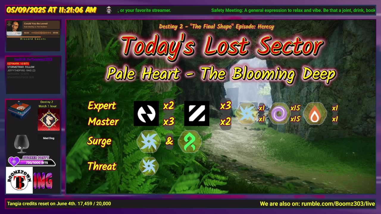 Destiny 2: 5-9-25 The Blooming Deep is the Lost Sector. Arc/Strand Surge.