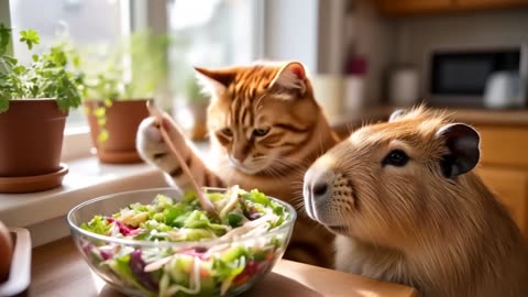 Mama Cat Forages for Oysters by the Sea Then Heads Home to Cook Grilled Oysters for Kittens