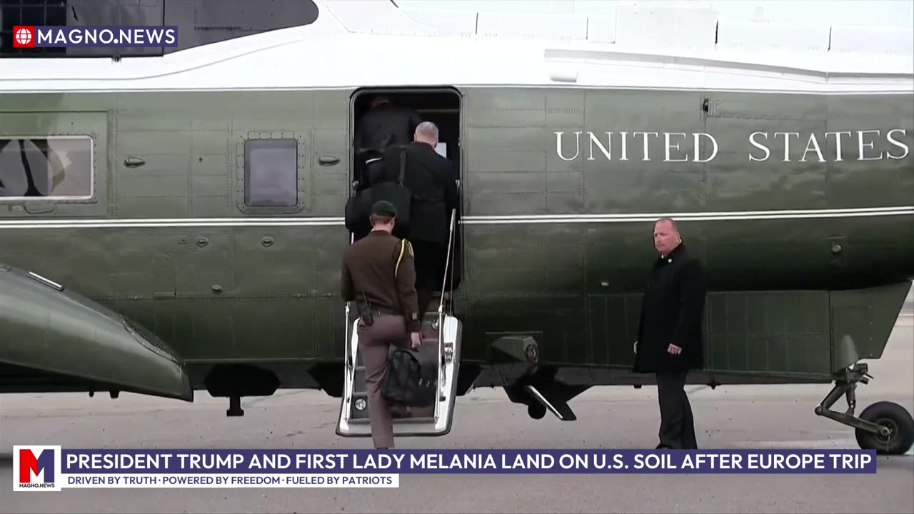President Trump and First Lady Melania Land on U.S. Soil After Europe Trip [LIVE]