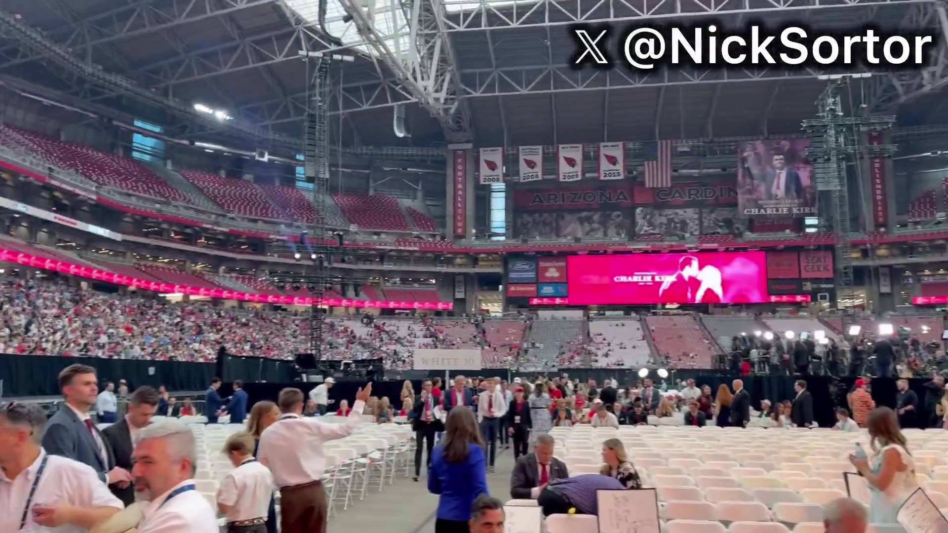 The Stadium is FILLING UP with thousands of patriots for Charlie Kirk’s Memorial