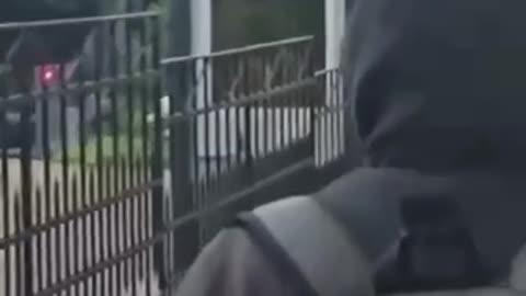 "For Gaza!".. An activist shuts down the UAE embassy in the Belgiam capital, Brussels.