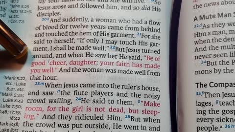 Jesus Heals Bleeding Woman, Then Raises Dead Girl To Life..