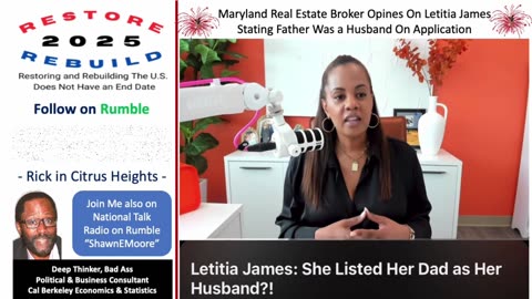 Maryland Real Estate Broker Opines About NY AG James Stating Father As Husband