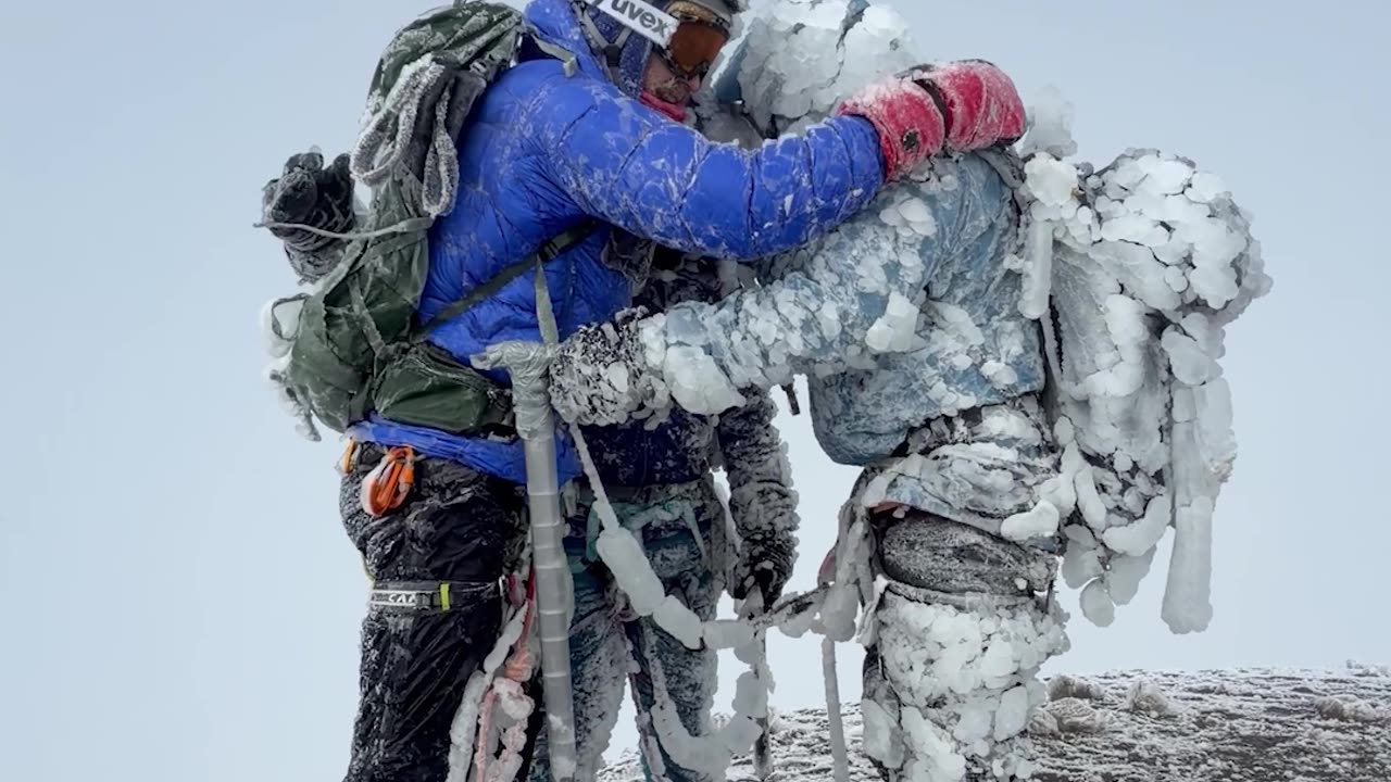 Freezing Mountaineers Summit Orizaba Peak