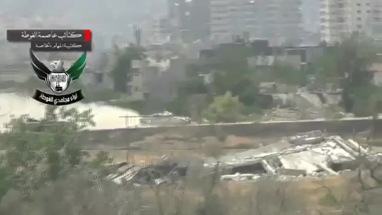 Syrian War Damascus governate T-72 hit by SPG-9 2013.06.24