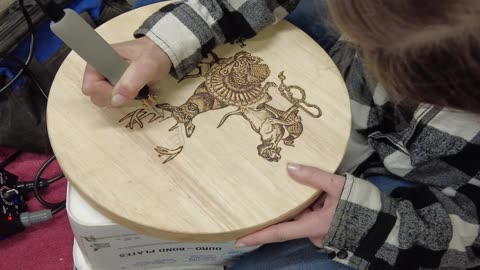 Cool Wood Burning Stool Art