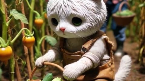 Watch How This Cat Grows The Most Amazing Garden Ever #cat #cattales #catfunny #animation