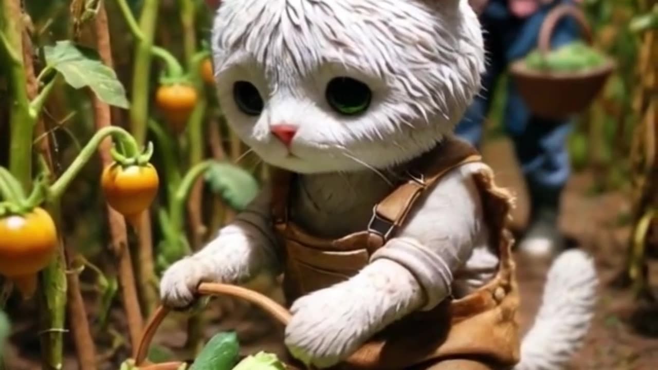 Watch How This Cat Grows The Most Amazing Garden Ever #cat #cattales #catfunny #animation