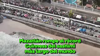 Mazatlán rompe el record mundial del sashimi más largo del mundo