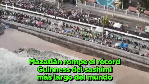 Mazatlán rompe el record mundial del sashimi más largo del mundo