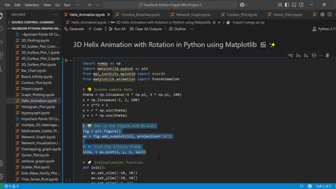 Create a Stunning 3D Rotating Helix Animation in Python | Matplotlib