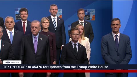 President Trump Participates in a NATO Family Photo