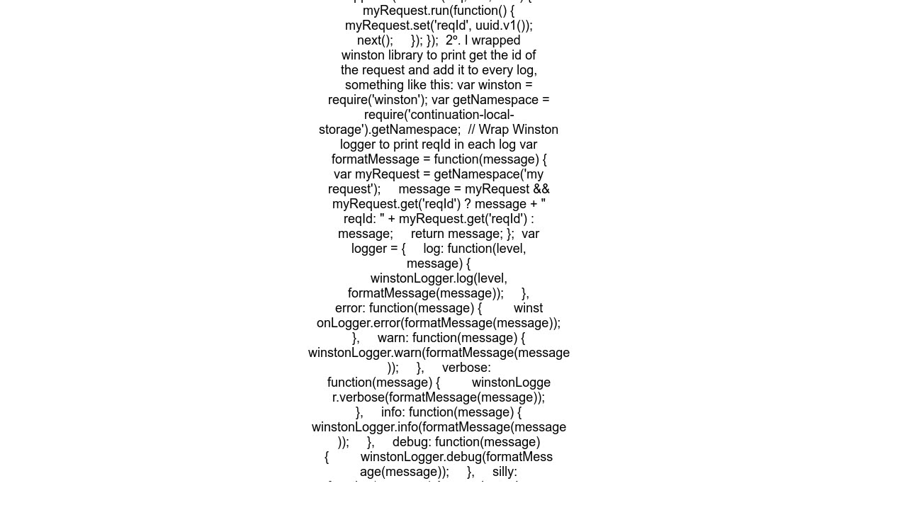 How to add uuid in every winston log node js per request