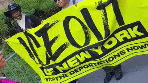 "ICE out of New York" outside 26 Federal Plaza.