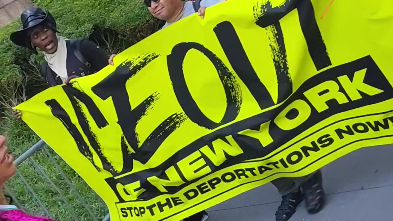 "ICE out of New York" outside 26 Federal Plaza.