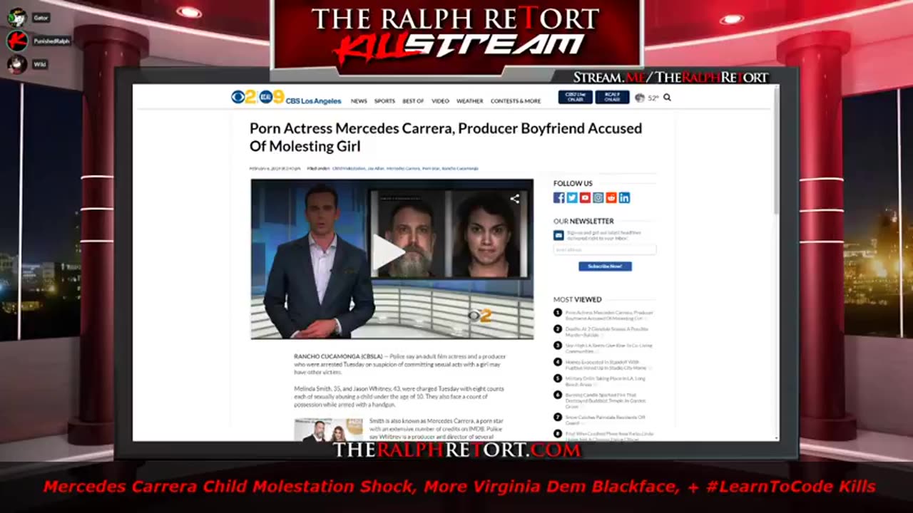 2019-02-06 - Killstream - Mercedes Carrera Child Molestation Shock, More Virginia D. Blackface