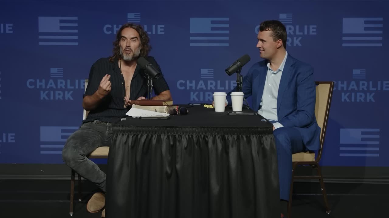 Charlie Kirk and Russell Brand
