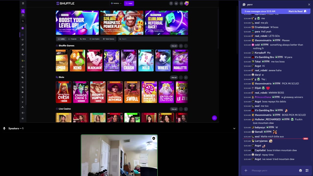 Crackmanjack is back on with shuffle.us sponsor