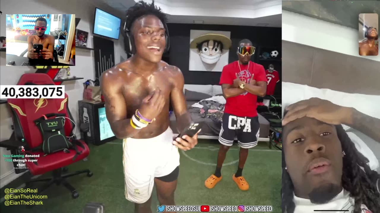 iShowSpeed Races Ashton Hall Uncle Eian Reatcs