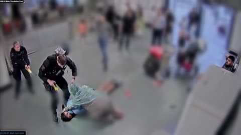 Bodycam footage of alleged assault on police at Manchester Airport shown to jury