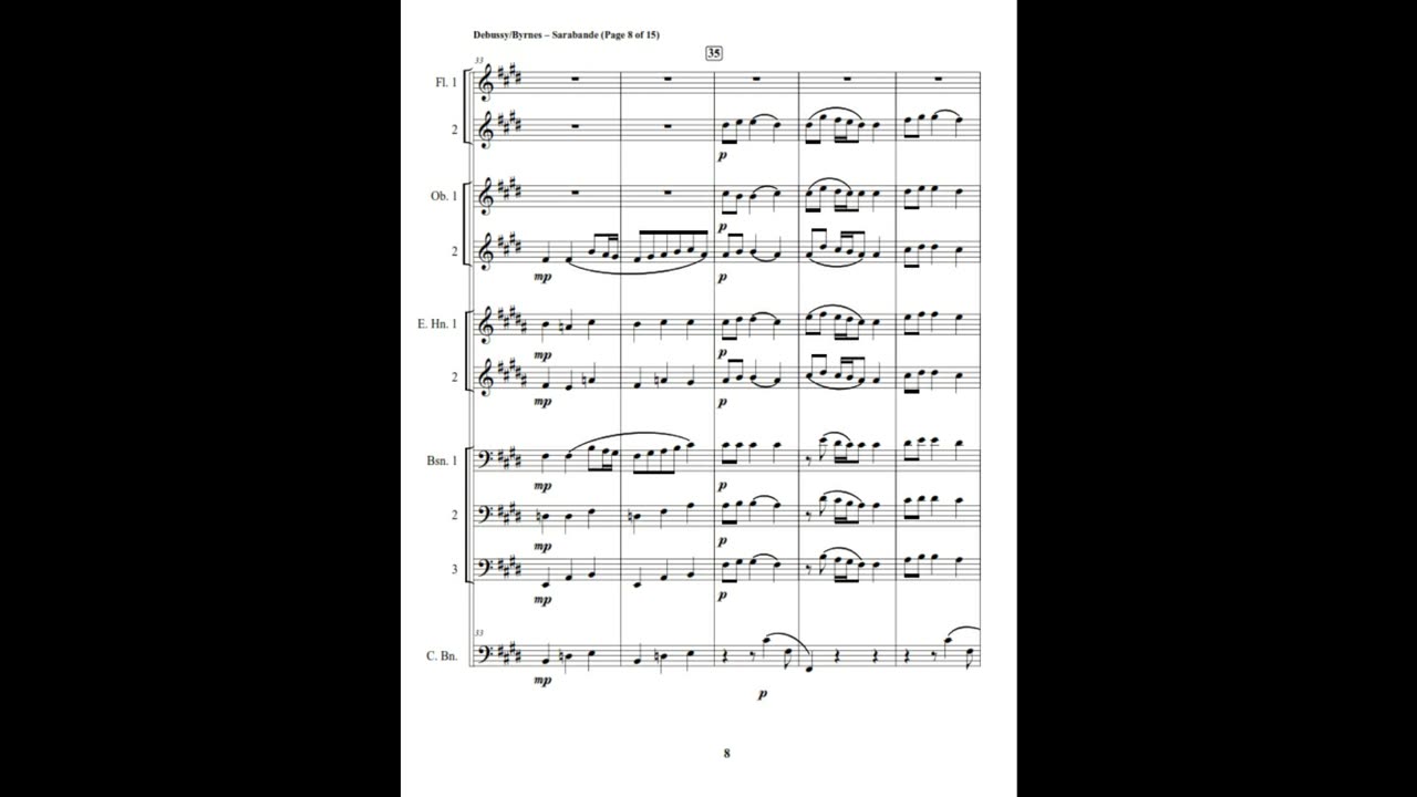 Claude Debussy – Sarabande (Double Reed Octet + 2 Flutes)