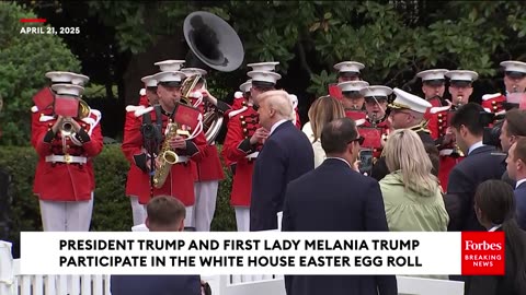 WATCH: President Trump Dances To The Marine Band During Easter Egg Roll