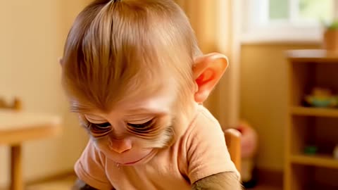 Baby Monkey Sucks on a Pacifier for the First Time 🐒🍼 Too Adorable to Handle! 😍 #shorts