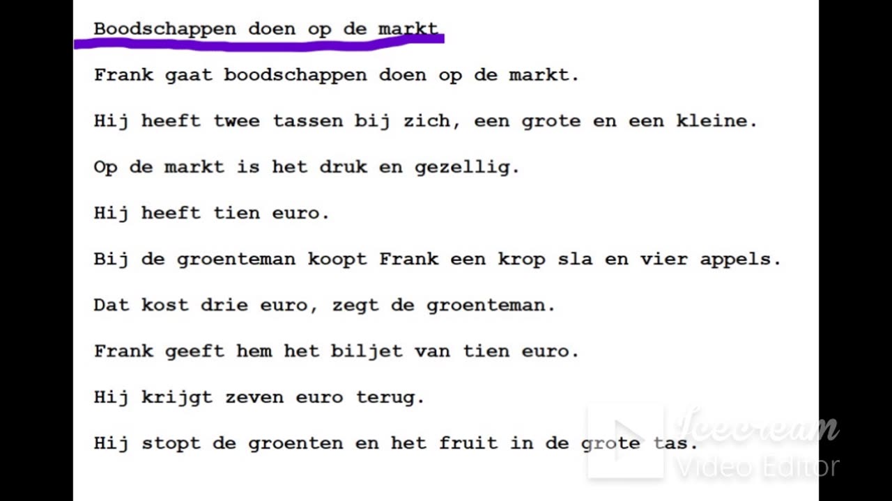 Ductch language learning - Boodschappen doen op de markt